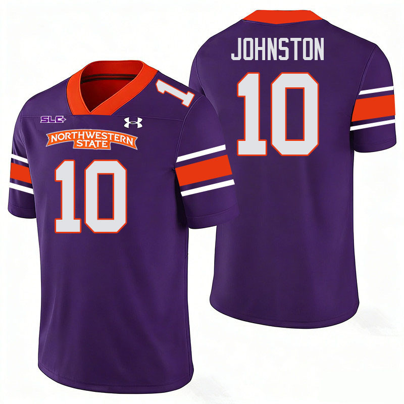 Northwestern State Demons #10 Abram Johnston College Football Jerseys,Uniforms Stitched-Purple